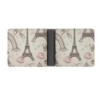ERSTSNCK The Eiffel Tower Wallet for Men Bifold Rfid Blocking Slim Money Clip Front Pocket Wallet Card Holder