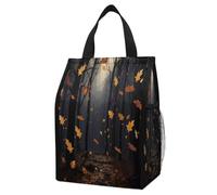 ERSTSNCK There Are Many Autumn Leaves Falling in The Forest Insulated Lunch Bag Leakproof Insulated Cooler Bags Reusable Cooler Tote Foldable Lunchbox for Adult Women Men for Work Travel Picnic