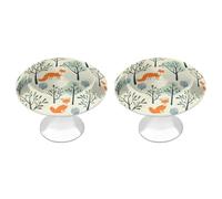 ERSTSNCK There is A Fox in The Tree Cabinet Knobs, 2-Pack Silver Stainless Steel Drawer Pulls with Screws, Elegant Hardware for Dressers, Kitchen,Cabinets & Desks