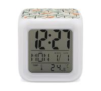 ERSTSNCK There is A Fox in The Tree Night Light Alarm Clock LED Display Alarms for Bedroom Smart Digital Alarm Clock Wtih 7 Colorful Ambient Lights Sleep Timer for Heavy Sleepers Simple Operation