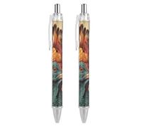ERSTSNCK There Is A Turkey on The Head Black Ballpoint Pens Fine Point (0.5mm) Black Ink Pen Retractable Ball Point Pens with Comfortable Full Grip for Journaling, And Office Writing Ideal 2 PCS