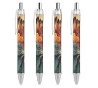 ERSTSNCK There Is A Turkey on The Head Black Ballpoint Pens Fine Point (0.5mm) Black Ink Pen Retractable Ball Point Pens with Comfortable Full Grip for Journaling, And Office Writing Ideal 4 PCS