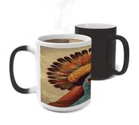 ERSTSNCK There Is A Turkey on The Head Color Changing Mug Heat Changing Coffee Mug Funny Magic Cup Heat Sensitive Travel Mugs Novelty Coffee Cups Personalized Customized Gift for Men Women 11 Oz