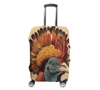 ERSTSNCK There Is A Turkey on The Head Luggage Suitcase Covers Elastic Washable Cute Luggage Protector Travel Suitcase Protective Cover For Adult (Fit 19-32 Inch Luggages) X-Large, white, XL, There is