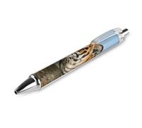 ERSTSNCK Tiger Black Ballpoint Pens Fine Point (0.5mm) Black Ink Pen Retractable Ball Point Pens with Comfortable Full Grip for Journaling, And Office Writing Ideal 1 PCS