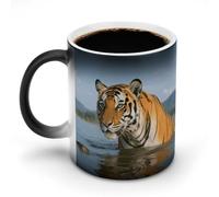 ERSTSNCK Tiger Color Changing Mug 11 Oz Heat Changing Coffee Mugs Funny Magic Cup Heat Sensitive Ceramics Mug Novelty Coffee Cups Personalized Customized Gift Idea for Men & Women
