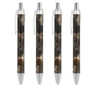 ERSTSNCK Tiger in Cave Black Ballpoint Pens Fine Point (0.5mm) Black Ink Pen Retractable Ball Point Pens with Comfortable Full Grip for Journaling, And Office Writing Ideal 4 PCS