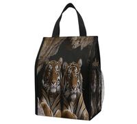ERSTSNCK Tiger in Cave Insulated Lunch Bag Leakproof Insulated Cooler Bags Reusable Cooler Tote Foldable Lunchbox for Adult Women Men for Work Travel Picnic