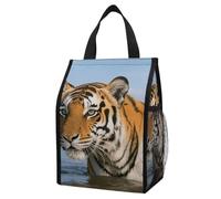ERSTSNCK Tiger Insulated Lunch Bag Leakproof Insulated Cooler Bags Reusable Cooler Tote Foldable Lunchbox for Adult Women Men for Work Travel Picnic