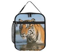 ERSTSNCK Tiger Lunch Bag for Adults Reusable Insulated Lunchbox Leakproof Small Lunch Box Tote for Men & Women Portable Food Cooler Bag for Work, Office, Picnics