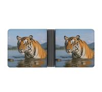 ERSTSNCK Tiger Wallet for Men Bifold Rfid Blocking Slim Money Clip Front Pocket Wallet Card Holder