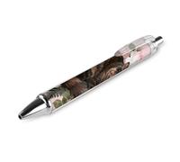 ERSTSNCK Tortoiseshell Cat in Roses Black Ballpoint Pens Fine Point (0.5mm) Black Ink Pen Retractable Ball Point Pens with Comfortable Full Grip for Journaling, And Office Writing Ideal 1 PCS