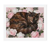 ERSTSNCK Tortoiseshell Cat in Roses Paint by Numbers for Adults Beginner 40x50cm DIY Painting Kit with HD Canvas & Acrylic Paints, Complete Crafts Set for Home Decor, Gifts, Stress Relief