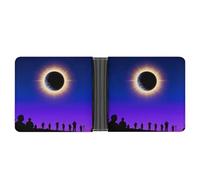 ERSTSNCK Total Solar Eclipse Wallet for Men Bifold Rfid Blocking Slim Money Clip Front Pocket Wallet Card Holder