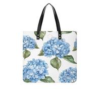 ERSTSNCK Tote Bag for Women Handbags Shoulder Bags Casual Satchel Bag Blue Hydrangea Pattern Stylish Purse for Work Travel
