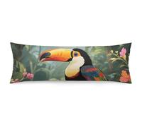 ERSTSNCK Toucan in The Rainforest Body Pillow Pillowcase 20"x54" Lumbar Throw Pillow Covers with Hidden Zipper Breathable & Cozy Full Long Bodypillow Case Cover for Sleeping Bedroom Couch Sofa Decor