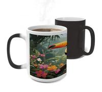 ERSTSNCK Toucan in The Rainforest Color Changing Mug Heat Changing Coffee Mug Funny Magic Cup Heat Sensitive Travel Mugs Novelty Coffee Cups Personalized Customized Gift for Men Women 11 Oz
