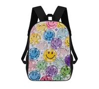 ERSTSNCK Transparent Glass Happy Face Laptop Backpack for Travel Work Cute Bookbag Computer Backpack Casual Daypack