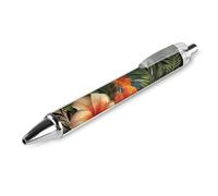 ERSTSNCK Tropical Flowers And Decorations Black Ballpoint Pens Fine Point (0.5mm) Black Ink Pen Retractable Ball Point Pens with Comfortable Full Grip for Journaling, And Office Writing Ideal 1 PCS