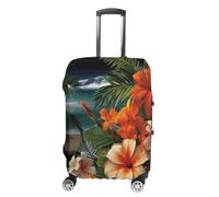 ERSTSNCK Tropical Flowers And Decorations Luggage Suitcase Covers Elastic Washable Cute Luggage Protector Travel Suitcase Protective Cover For Adult (Fit 19-32 Inch Luggages) X-Large, white, L