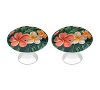 ERSTSNCK Tropical Flowers and Foliage Cabinet Knobs, 2-Pack Silver Stainless Steel Drawer Pulls with Screws, Elegant Hardware for Dressers, Kitchen,Cabinets & Desks