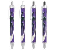 ERSTSNCK Tropical Palm Tree Black Ballpoint Pens Fine Point (0.5mm) Black Ink Pen Retractable Ball Point Pens with Comfortable Full Grip for Journaling, And Office Writing Ideal 4 PCS