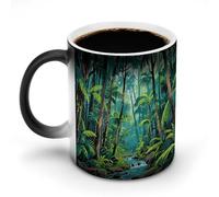 ERSTSNCK Tropical Rainforest Color Changing Mug 11 Oz Heat Changing Coffee Mugs Funny Magic Cup Heat Sensitive Ceramics Mug Novelty Coffee Cups Personalized Customized Gift Idea for Men & Women