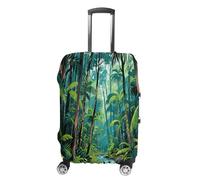 ERSTSNCK Tropical Rainforest Luggage Suitcase Covers Elastic Washable Cute Luggage Protector Travel Suitcase Protective Cover For Adult (Fit 19-32 Inch Luggages) X-Large, white, L, Tropical Rainforest