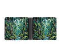 ERSTSNCK Tropical Rainforest Wallet for Men Bifold Rfid Blocking Slim Money Clip Front Pocket Wallet Card Holder