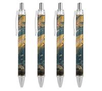 ERSTSNCK Trout in The Water Black Ballpoint Pens Fine Point (0.5mm) Black Ink Pen Retractable Ball Point Pens with Comfortable Full Grip for Journaling, And Office Writing Ideal 4 PCS
