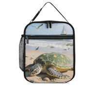 ERSTSNCK Turtle Lunch Bag for Adults Reusable Insulated Lunchbox Leakproof Small Lunch Box Tote for Men & Women Portable Food Cooler Bag for Work, Office, Picnics