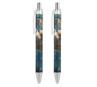 ERSTSNCK Turtle Swimming Black Ballpoint Pens Fine Point (0.5mm) Black Ink Pen Retractable Ball Point Pens with Comfortable Full Grip for Journaling, And Office Writing Ideal 2 PCS