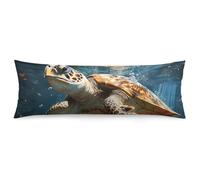 ERSTSNCK Turtle Swimming Body Pillow Pillowcase 20"x54" Lumbar Throw Pillow Covers with Hidden Zipper Breathable & Cozy Full Long Bodypillow Case Cover for Sleeping Bedroom Couch Sofa Decor