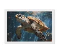 ERSTSNCK Turtle Swimming Diamond Painting Kits for Adults 8"x12" 5D Diamond Art Kits for Beginners DIY Full Drill Round Diamonds Gem Art Crafts Painting for Home Wall Decor