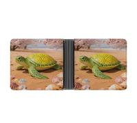 ERSTSNCK Turtle with Shell Pattern Wallet for Men Bifold Rfid Blocking Slim Money Clip Front Pocket Wallet Card Holder