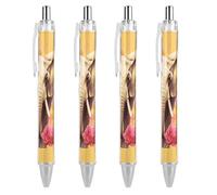 ERSTSNCK Two Butterflies And Elephant Black Ballpoint Pens Fine Point (0.5mm) Black Ink Pen Retractable Ball Point Pens with Comfortable Full Grip for Journaling, And Office Writing Ideal 4 PCS