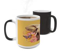 ERSTSNCK Two Butterflies And Elephant Color Changing Mug Heat Changing Coffee Mug Funny Magic Cup Heat Sensitive Travel Mugs Novelty Coffee Cups Personalized Customized Gift for Men Women 11 Oz