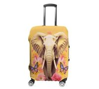 ERSTSNCK Two Butterflies And Elephant Luggage Suitcase Covers Elastic Washable Cute Luggage Protector Travel Suitcase Protective Cover For Adult (Fit 19-32 Inch Luggages) X-Large, white, XL, Two