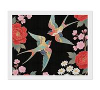 ERSTSNCK Two Colorful Flying Birds Diamond Painting Kits for Adults 16"x20" 5D Diamond Art Kits for Beginners DIY Full Drill Round Diamonds Gem Art Crafts Painting for Home Wall Decor