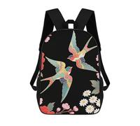 ERSTSNCK Two Colorful Flying Birds Laptop Backpack for Travel Work Cute Bookbag Computer Backpack Casual Daypack
