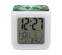 ERSTSNCK Two Parakeets Night Light Alarm Clock LED Display Alarms for Bedroom Smart Digital Alarm Clock Wtih 7 Colorful Ambient Lights Sleep Timer for Heavy Sleepers Simple Operation