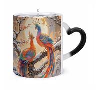 ERSTSNCK Two Phoenixes in Winter Color Changing Mug Heat Changing Coffee Mugs Funny Magic Cup Heat Sensitive Travel Mug Novelty Coffee Cups Personalized Customized Gift Idea for Men & Women 11 Oz