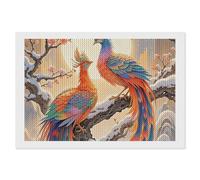 ERSTSNCK Two Phoenixes in Winter Diamond Painting Kits for Adults 8"x12" 5D Diamond Art Kits for Beginners DIY Full Drill Round Diamonds Gem Art Crafts Painting for Home Wall Decor