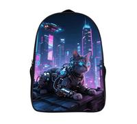 ERSTSNCK Two Phoenixes in Winter Laptop Backpack for Travel Work, 16In Cute Bookbag, Computer Backpack, Casual Daypack, Mechanical Cat, 40x28x16cm