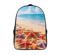 ERSTSNCK Two Phoenixes in Winter Laptop Backpack for Travel Work, 16In Cute Bookbag, Computer Backpack, Casual Daypack, Starfish and Sand, 40x28x16cm