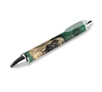 ERSTSNCK Two Pugs Wearing Hats Black Ballpoint Pens Fine Point (0.5mm) Black Ink Pen Retractable Ball Point Pens with Comfortable Full Grip for Journaling, And Office Writing Ideal 1 PCS
