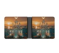 ERSTSNCK Underwater Castle Wallet for Men Bifold Rfid Blocking Slim Money Clip Front Pocket Wallet Card Holder