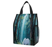 ERSTSNCK Unicorn in The Ancient Forest Insulated Lunch Bag Leakproof Insulated Cooler Bags Reusable Cooler Tote Foldable Lunchbox for Adult Women Men for Work Travel Picnic