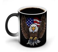 ERSTSNCK USA Flag Patriotic Eagle Color Changing Mug 11 Oz Heat Changing Coffee Mugs Funny Magic Cup Heat Sensitive Ceramics Mug Novelty Coffee Cups Personalized Customized Gift Idea for Men & Women