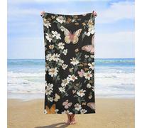 ERSTSNCK Various Butterflies and Daisies Beach Towel Oversized 31" X 63" Absorbent Towels Quick Dry Pool Towel Lightweight Bath Towels Sandproof Beach Blanket for Gym Swimming Sports Travel Gifts
